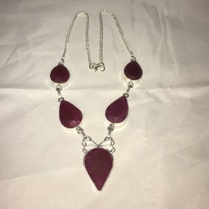 925 sterling silver cherry 🍒 Ruby necklace ❤️️