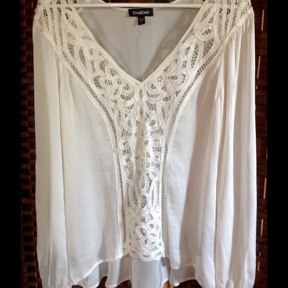 Cream colored Silky soft, Embroidered front Blouse