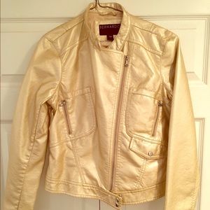 Bernardo Gold Faux Leather Jacket
