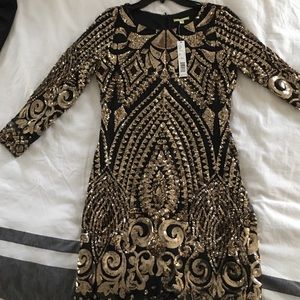 Black and gold Gianni Bini dress size Medium.