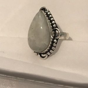 Vintage style 925 sterling silver moonstone ring
