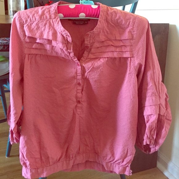 Peasant top in dust rose