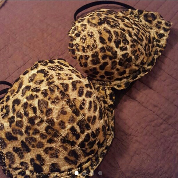 Pink Demi Leopard Print Bra 36D