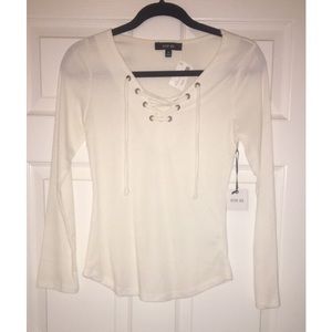 Dottie Couture boutique Lace up top NWT