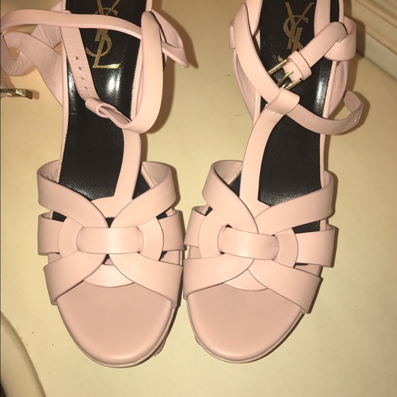 YSL t-strap shoes, nude/pink