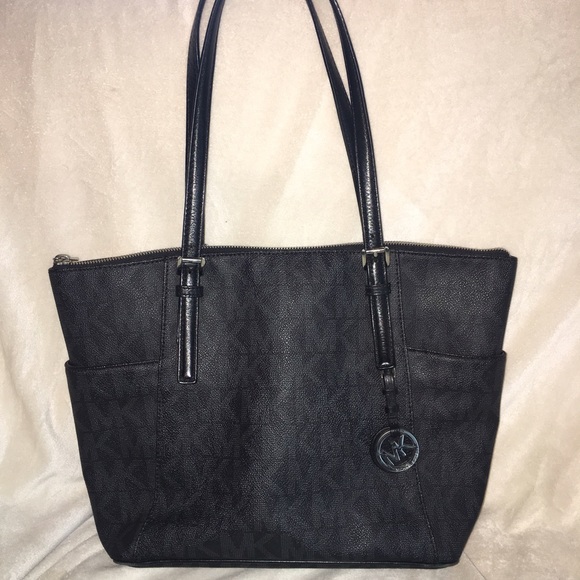 Michael Kors jet set signature pvc logo tote