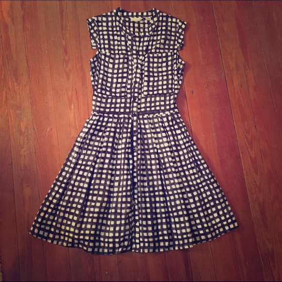 Anthro Black/White Checked Dress