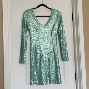Mint Green Sequin Dress