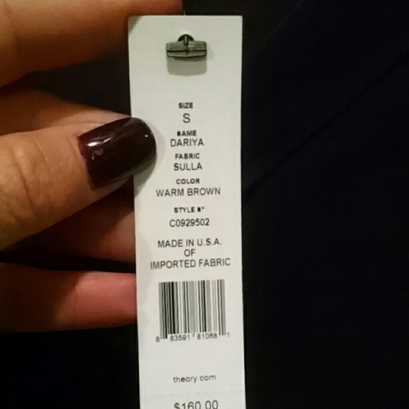 Theory brown black mixed materials wrap small NEW - Picture 2 of 4