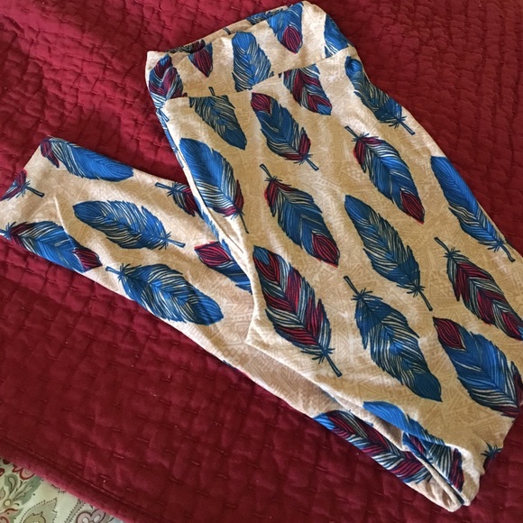 Lularoe Vintage Feather TC Leggings unicorn HTF