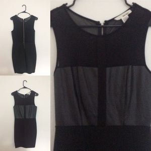 Black leather dress with sheer back