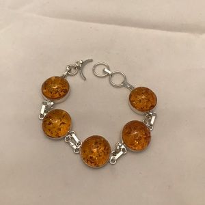925 sterling silver Amber bracelet 🍁