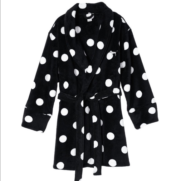 BLACK & WHITE polka dot robe BRAND NEW
