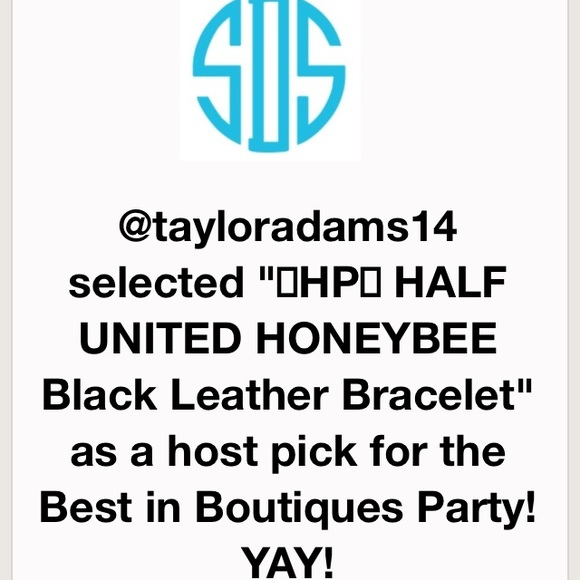 MOVING MUST GO Half United HONEYBEE Black Bracelet - Picture 6 of 8