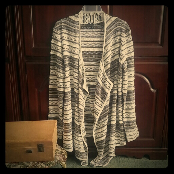 Scarf Open Front Sweater - Picture 1 of 3