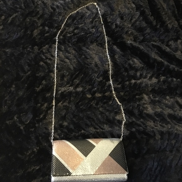 NWT colorblock shiny sequin clutch