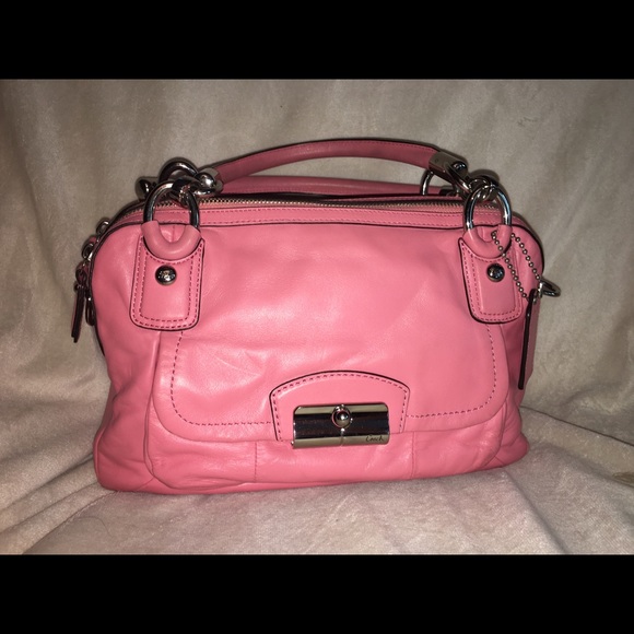 Coach Kristin leather double zipper satchel