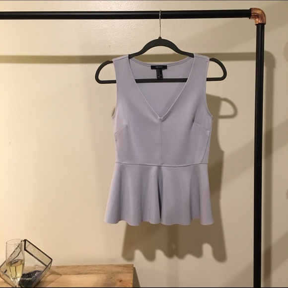 Light Gray Peplum Top
