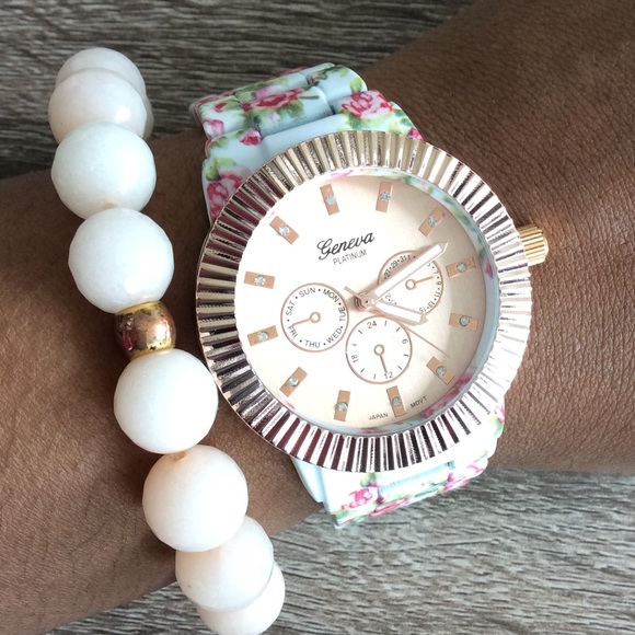 Geneva Platinum Accessories - 🌸Floral & Rose Gold Watch🌸