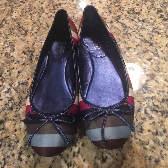 Coach stripe legacy ballet flats
