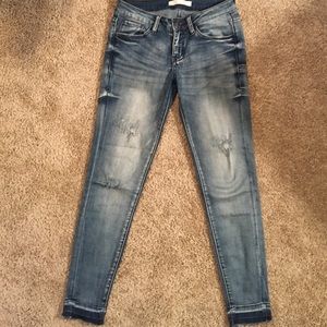 Nature open hem skinny jeans