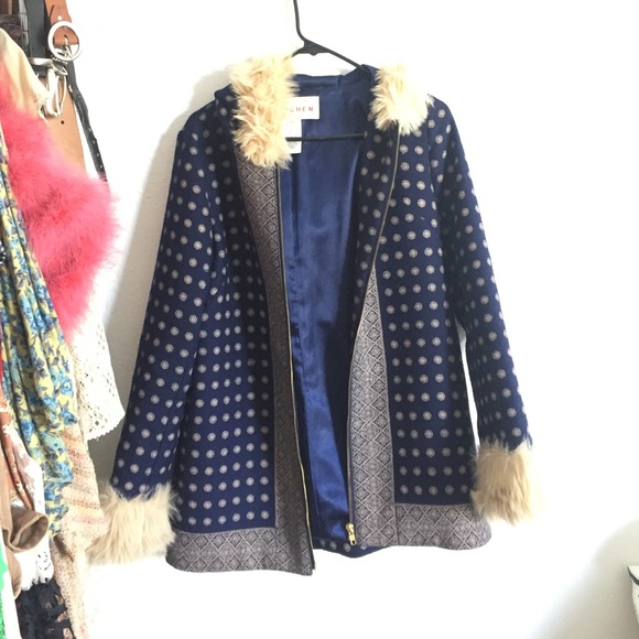 Boho Fur Cuff Coat from Anthropologie