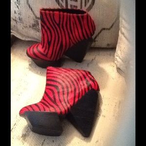 Zebra pattern booties