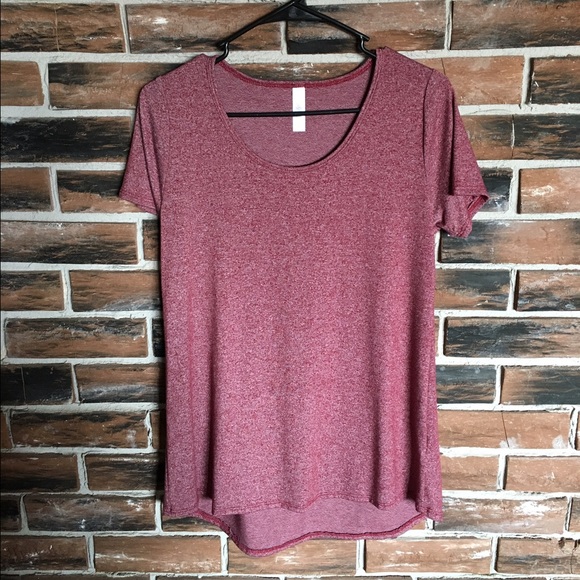LuLaRoe Classic Tee- Heathered Burgundy