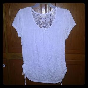 White Blouse w/ Lace Detail