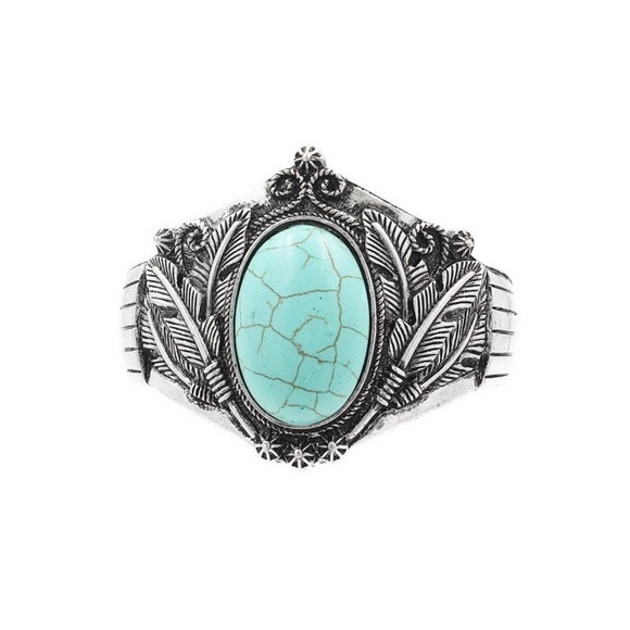 Jewelry - 🌵Turquoise Western Feather Cuff🌵 Jewelry - 🌵Turquoise Western Feather Cuff🌵