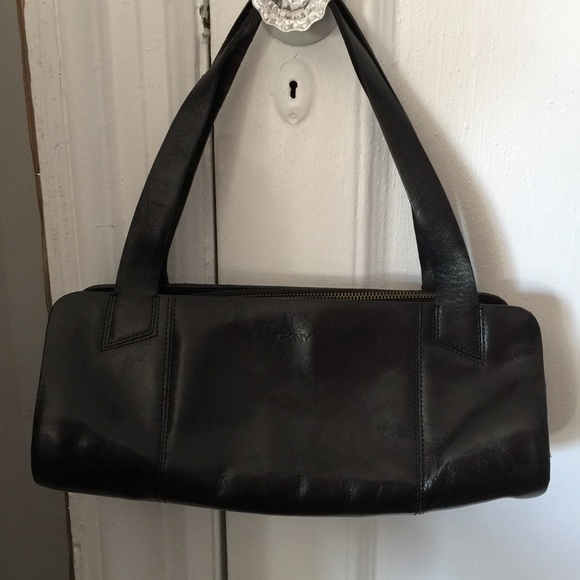 DKNY black leather purse