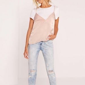 Missguided T shirt cami overlay