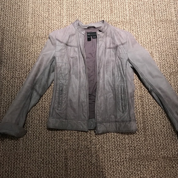 Gray Leather jacket - Picture 1 of 2