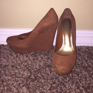 Bakers brown suede wedges