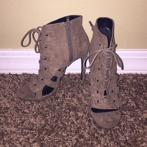 Brown suede heels size 7