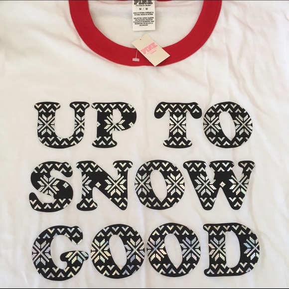 Victorias Secret Pink Holiday Tshirt NWT - Picture 2 of 2
