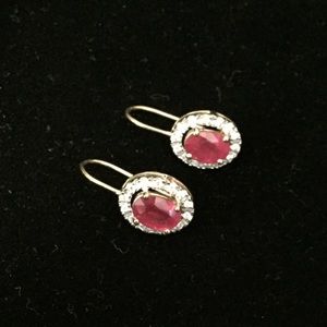 PRICE DROP UNTIL 11pm ESTRubyearrings w/ diamonds