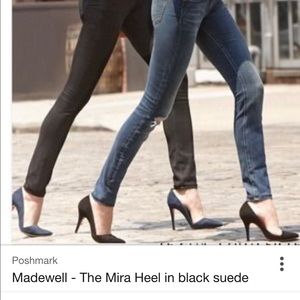 Madewell Mira Heel in Black Suede
