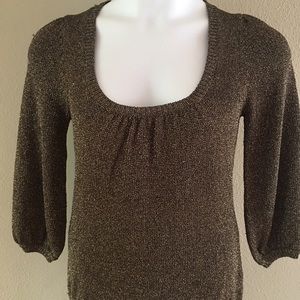 Boden NWT metallic black gold sweater