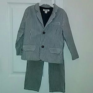 Toddler Boys Seersucker Suit Blue & White