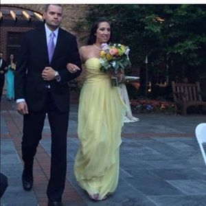 Yellow "canary' chiffon bridesmaid dress