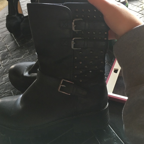 Black biker boots