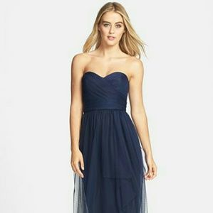 Amsale strapless chiffon gown