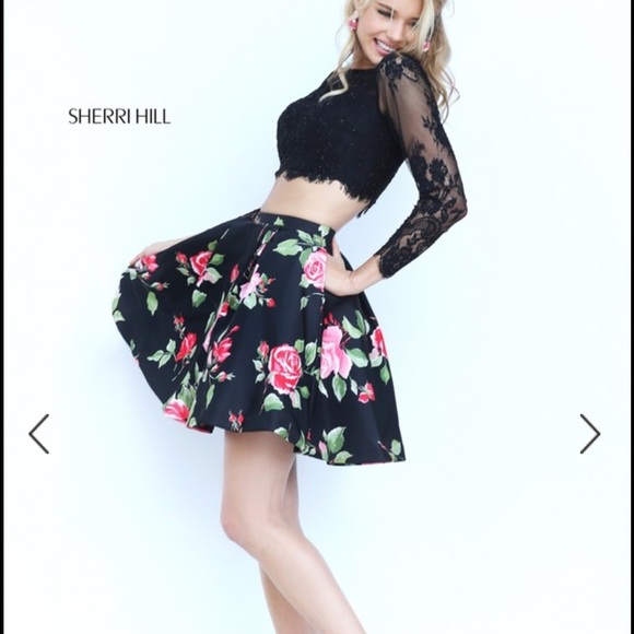 Sherri Hill 2 piece floral dress. Design #50464.