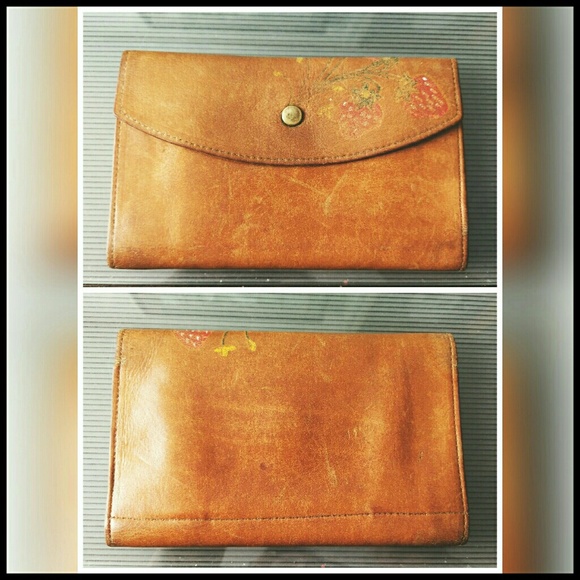 Vintage Leather Strawberry Wallet
