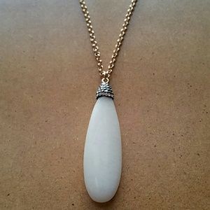 White Teardrop Pendant Necklace