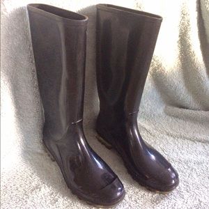 Coach rain boots size 8 black