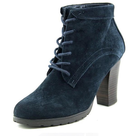 Nine West Women's Lace It Up Blue Suede Boots