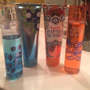 Bath and Body lotions and sprays