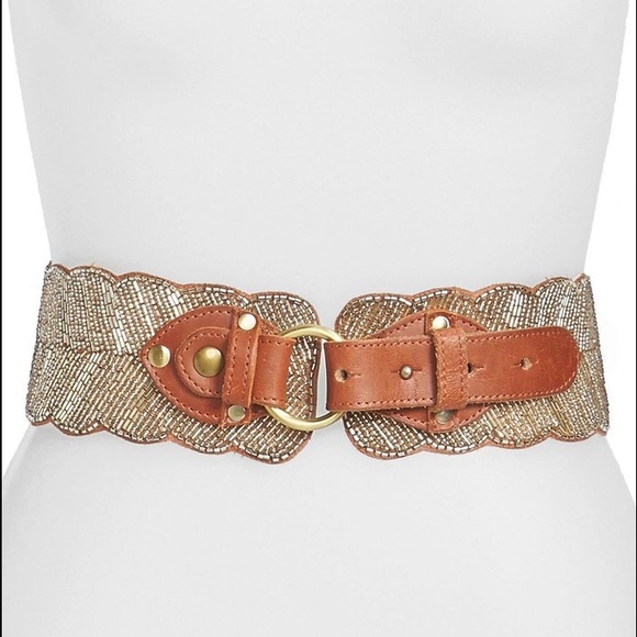 {ANTHROPOLOGIE} BEADED BELT NWOT, •SZ L